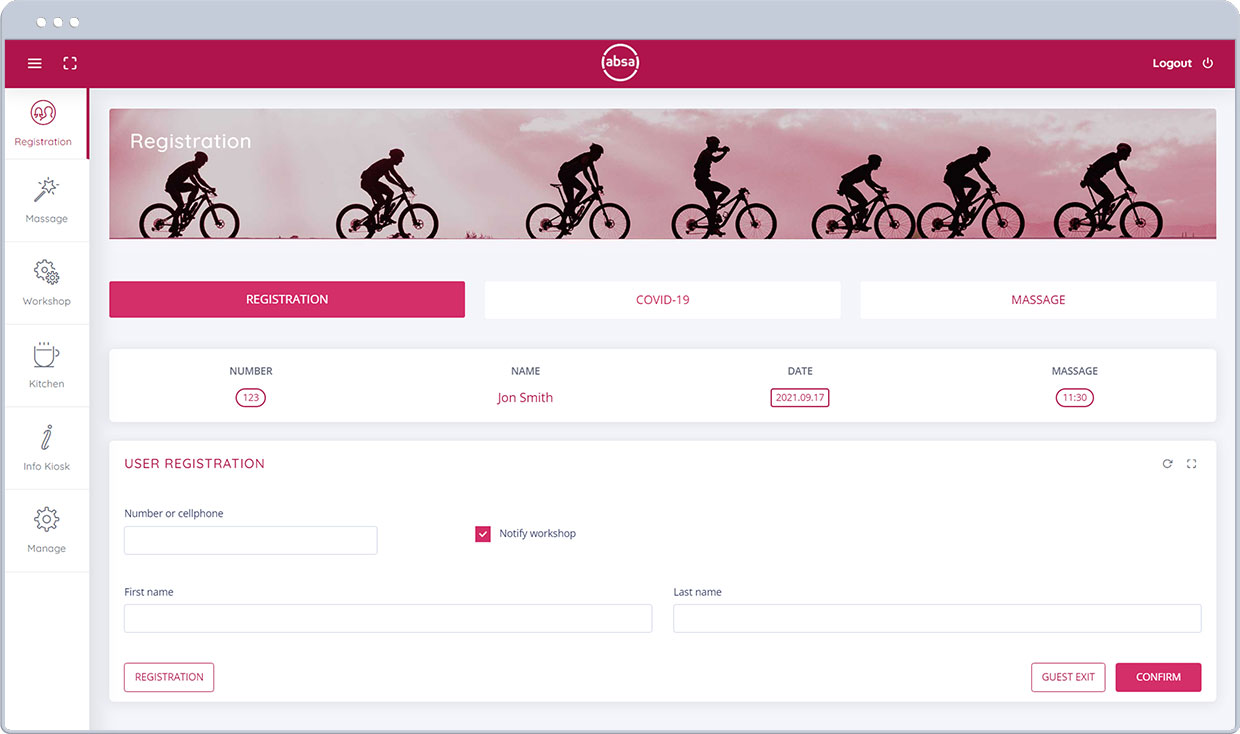 Guest registration page