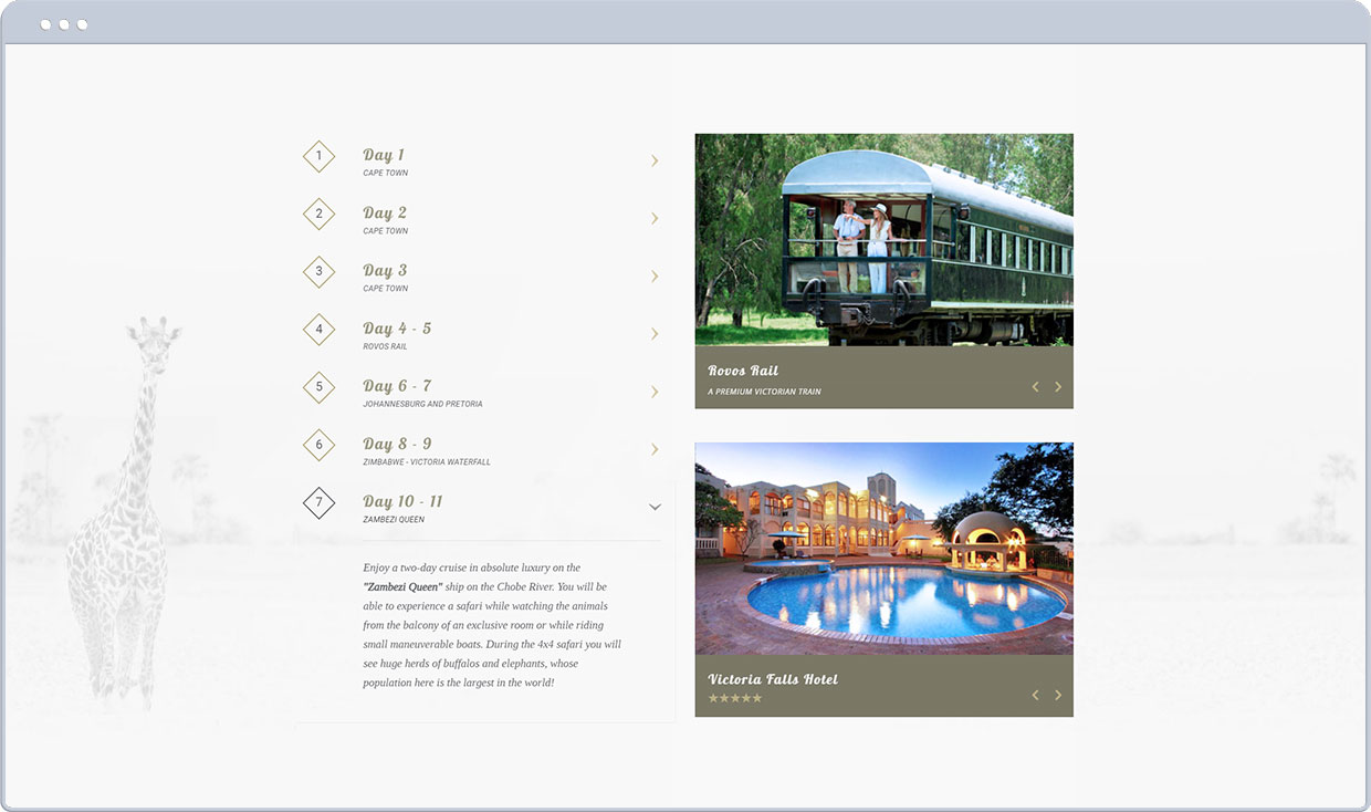 Tours page