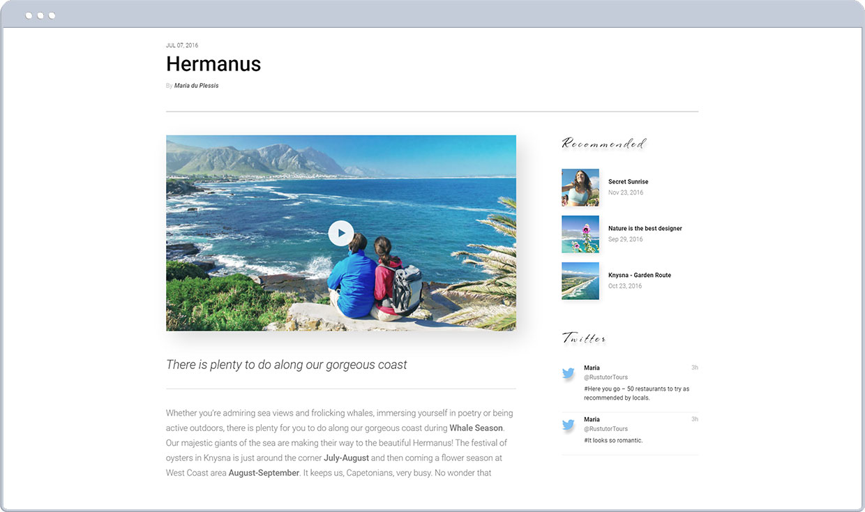 Blogs page