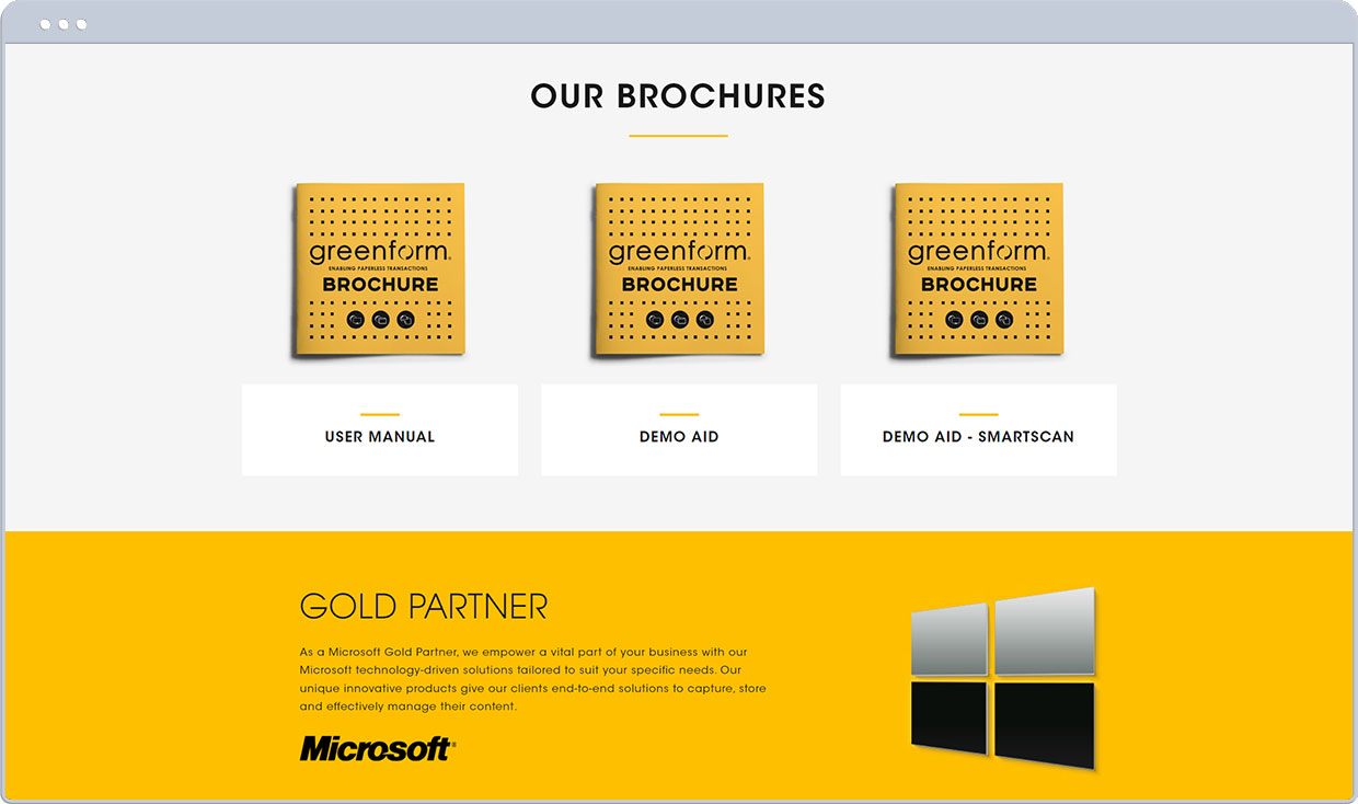 Brochures section